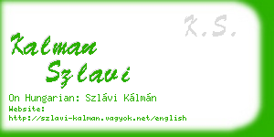 kalman szlavi business card